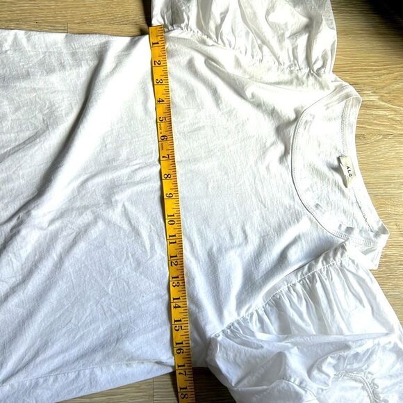 A.L.C. Cassandra Puff Ballon Short Sleeve Cotton White Relaxed Top M - Picture 14 of 16